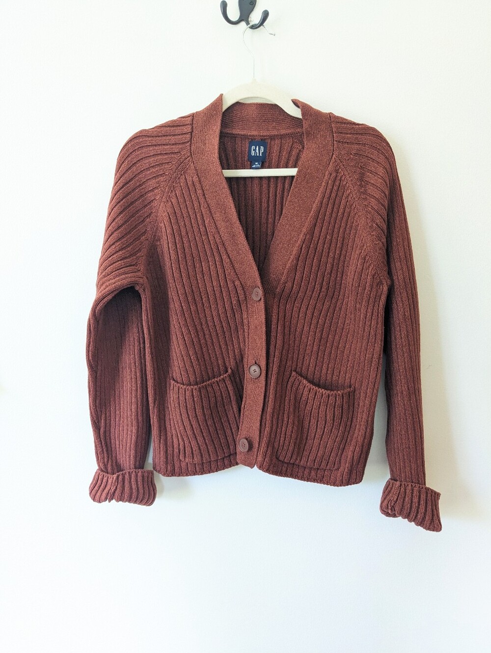 Gap 100% Cotton Rust Brown Cardigan